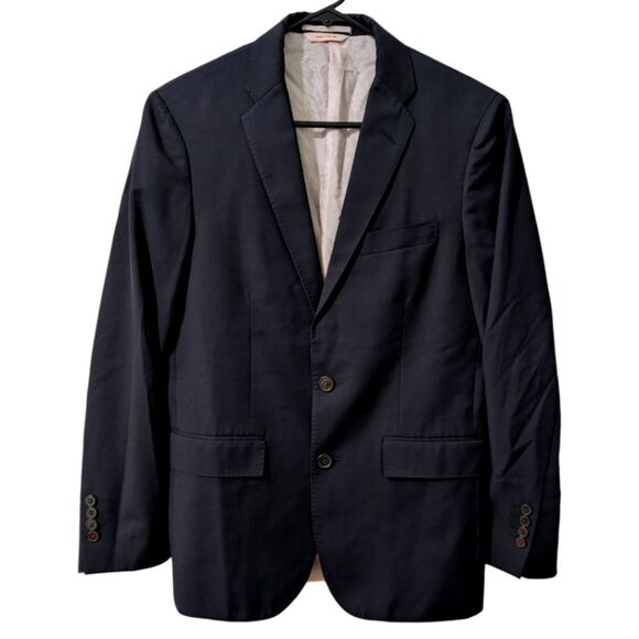 Brooks Brothers Red Fleece Marzotto Tessuto Navy Wool Blazer Jacket Men's 38S - Picture 1 of 13
